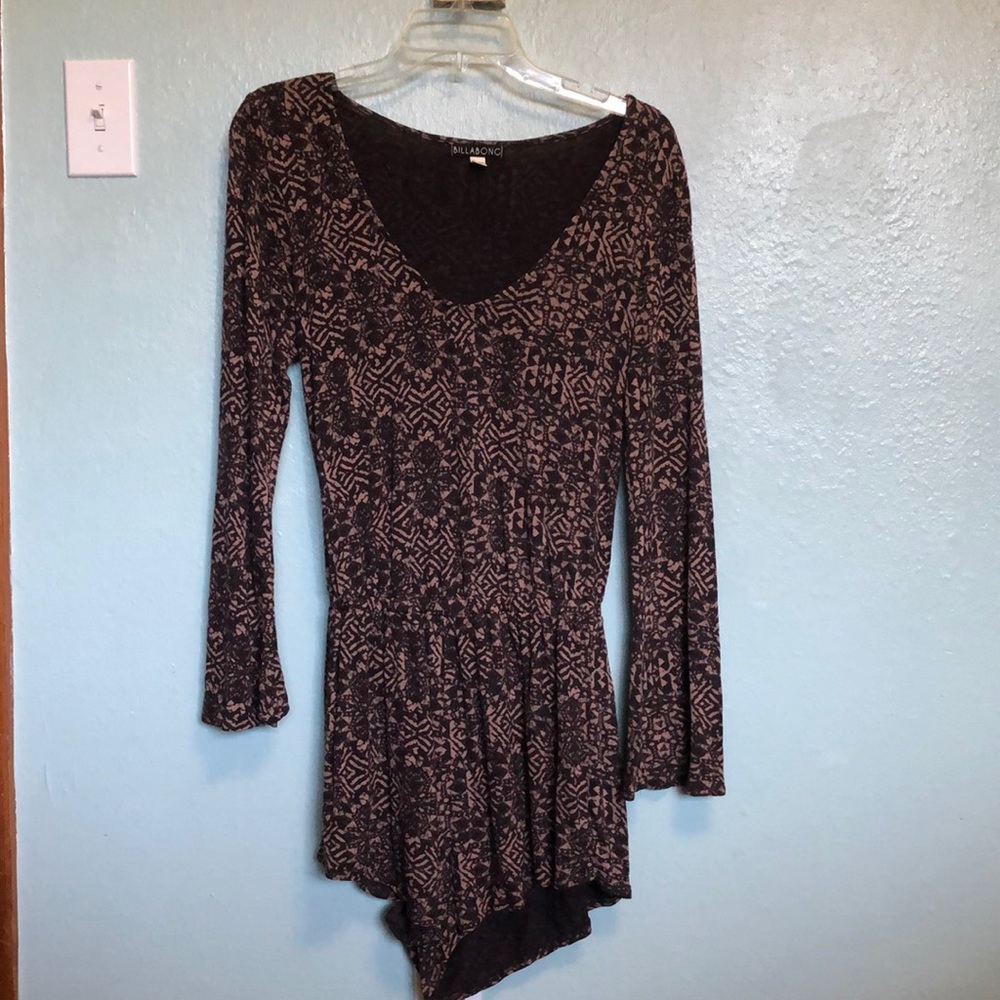 Billabong tribal print long sleeve romper